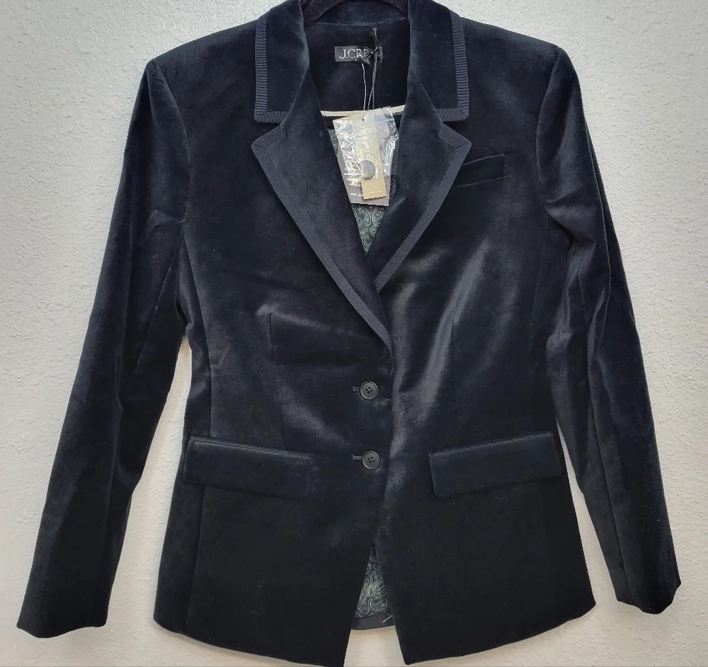 J Crew Madelyn blazer in velvet CP832 Size 4 NWT Office Cocktail